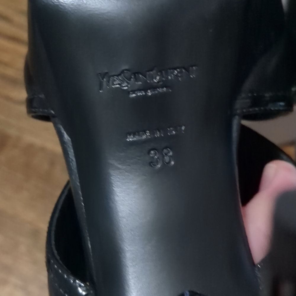 YSL black strappy platform heels. Condition shown in photos. - Picture 4 of 10